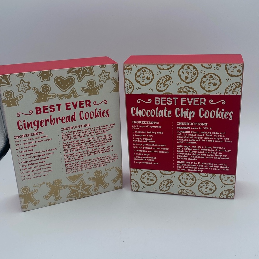 Best ever Chocolate Chip & Gingerbread Cookies recipe wood signs by Kathy decor
